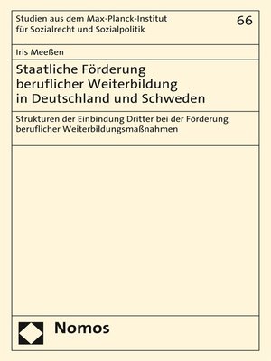 cover image of Staatliche Förderung beruflicher Weiterbildung in Deutschland und Schweden